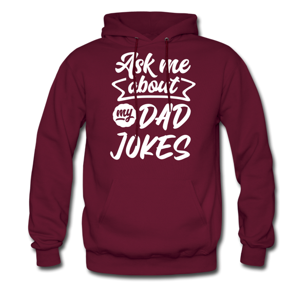 Ask Me About my Dad Jokes Funny Men's Hoodie - burgundy