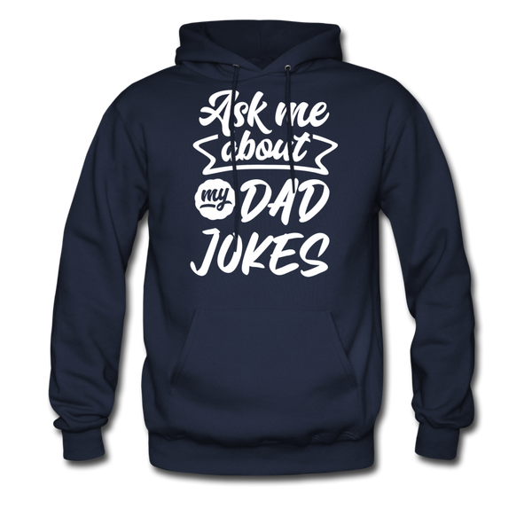 Ask Me About my Dad Jokes Funny Men's Hoodie - navy