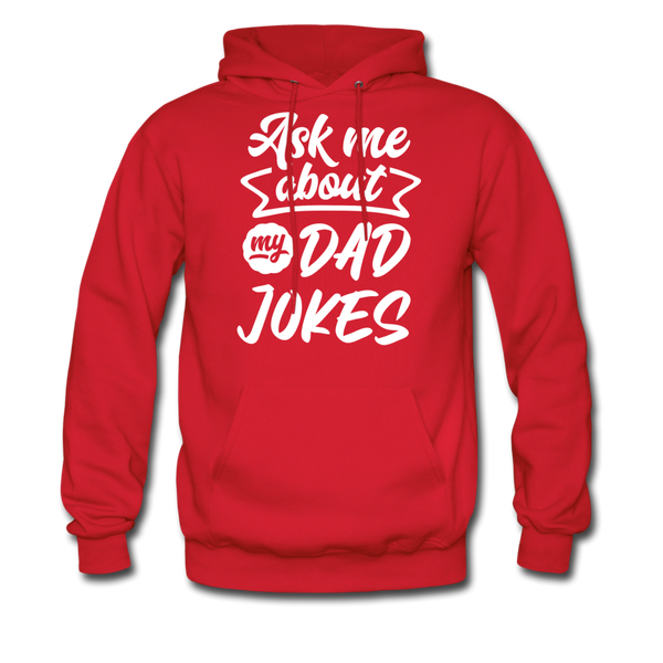 Ask Me About my Dad Jokes Funny Men's Hoodie - red