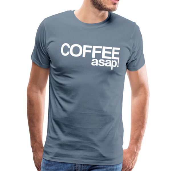 Funny Coffee ASAP! Men's Premium T-Shirt - steel blue