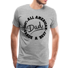 All American Dad 100% Grade A Beef Funny BBQ Men's Premium T-Shirt - heather gray