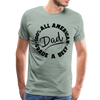All American Dad 100% Grade A Beef Funny BBQ Men's Premium T-Shirt - steel green