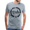 All American Dad 100% Grade A Beef Funny BBQ Men's Premium T-Shirt - heather ice blue