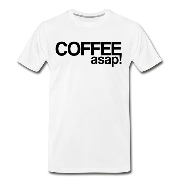 Funny Coffee ASAP! Men's Premium T-Shirt - white