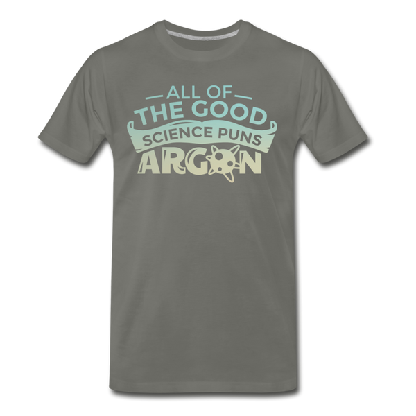 All of the Good Science Puns ARGON Nerd Men's Premium T-Shirt - asphalt gray