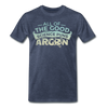 All of the Good Science Puns ARGON Nerd Men's Premium T-Shirt - heather blue
