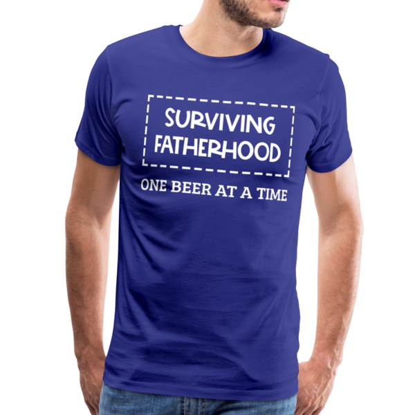 Surviving Fatherhood One Beer at a Time Men's Premium T-Shirt - royal blue