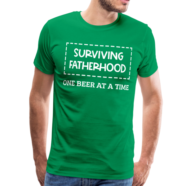 Surviving Fatherhood One Beer at a Time Men's Premium T-Shirt - kelly green