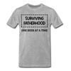 Surviving Fatherhood One Beer at a Time Men's Premium T-Shirt - heather gray