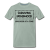 Surviving Fatherhood One Beer at a Time Men's Premium T-Shirt - steel green