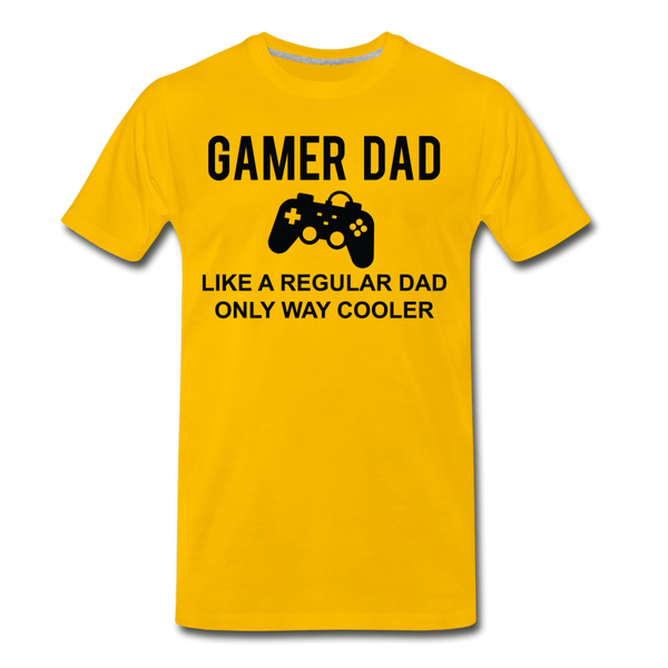 Gamer Dad Like a Regular Dad Only Way Cooler Men's Premium T-Shirt - sun yellow