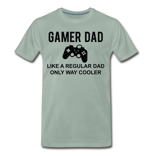 Gamer Dad Like a Regular Dad Only Way Cooler Men's Premium T-Shirt - steel green