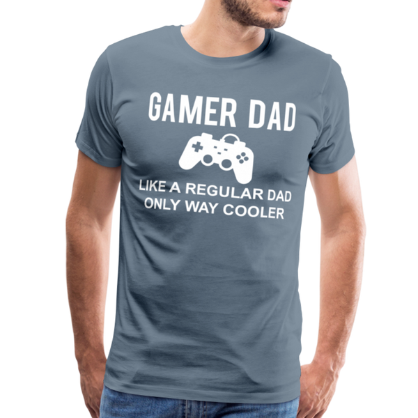 Gamer Dad Like a Regular Dad Only Way Cooler Men's Premium T-Shirt - steel blue