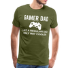 Gamer Dad Like a Regular Dad Only Way Cooler Men's Premium T-Shirt - olive green