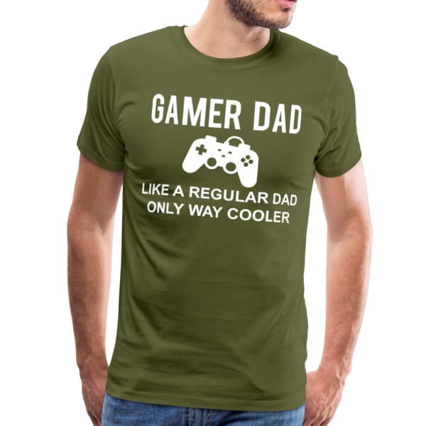 Gamer Dad Like a Regular Dad Only Way Cooler Men's Premium T-Shirt - olive green