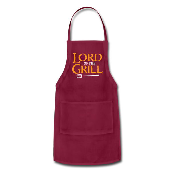 Lord of The Grill Funny Geek BBQ Adjustable Apron - burgundy