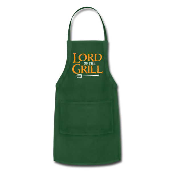 Lord of The Grill Funny Geek BBQ Adjustable Apron - forest green