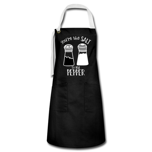 You're the Salt to my Pepper Funny Love Artisan Apron - black/white