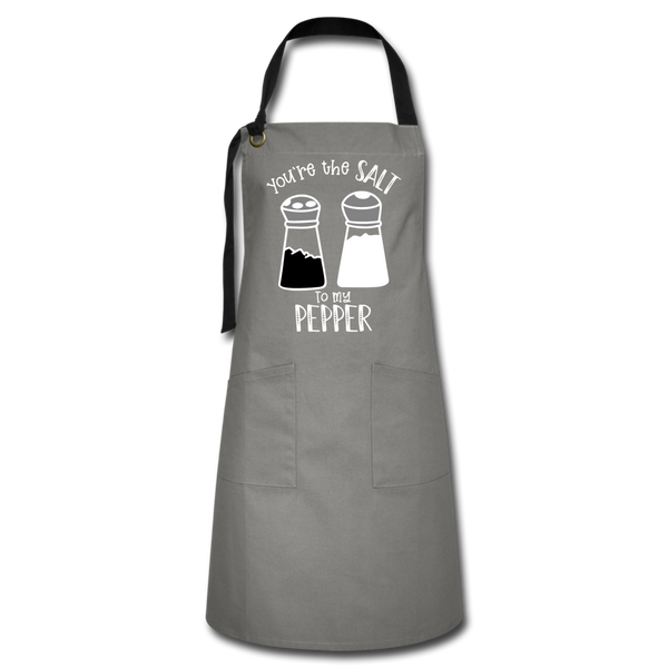 You're the Salt to my Pepper Funny Love Artisan Apron - gray/black