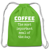 Coffee The Most Important Meal of the Day Funny Cotton Drawstring Bag - clover