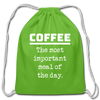 Coffee The Most Important Meal of the Day Funny Cotton Drawstring Bag