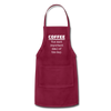 Coffee The Most Important Meal of the Day Funny Adjustable Apron - burgundy