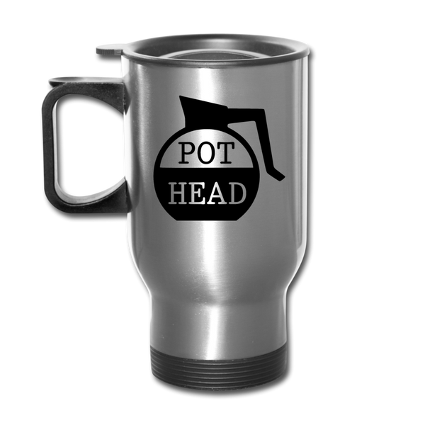 Pot Head Funny Coffee Travel Mug - silver