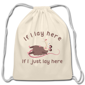 If I Lay Here If I Just Lay Here Opossum Cotton Drawstring Bag