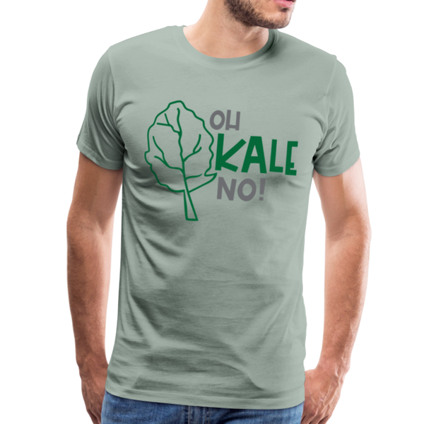 Oh Kale No! Funny Food Pun Men's Premium T-Shirt - steel green
