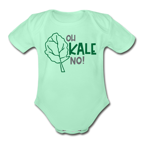 Oh Kale No! Funny Food Pun Organic Short Sleeve Baby Bodysuit