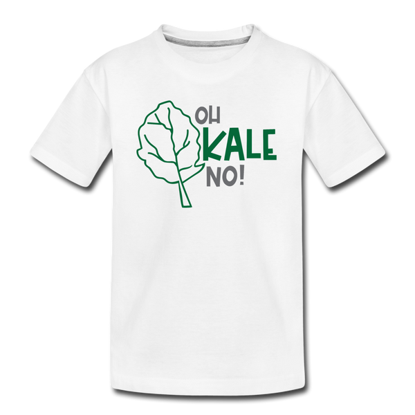 Oh Kale No! Funny Food Pun Toddler Premium T-Shirt - white