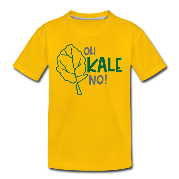 Oh Kale No! Funny Food Pun Kids' Premium T-Shirt - sun yellow