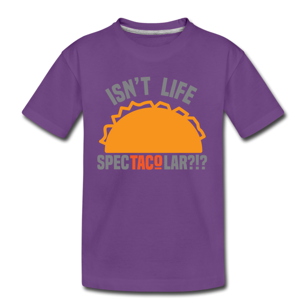 Isn't Life SpecTacolar?!? Funny Taco Food Pun Kids' Premium T-Shirt - purple