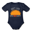 Isn't Life SpecTacolar?!? Funny Taco Food Pun Organic Short Sleeve Baby Bodysuit - dark navy
