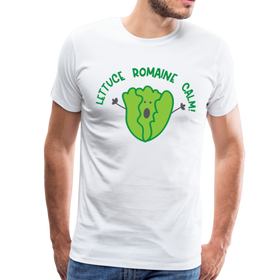 Lettuce Romaine Calm! Salad Food Pun Men's Premium T-Shirt