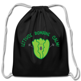 Lettuce Romaine Calm! Salad Food Pun Cotton Drawstring Bag