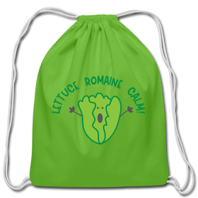 Lettuce Romaine Calm! Salad Food Pun Cotton Drawstring Bag