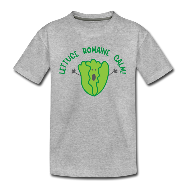 Lettuce Romaine Calm! Salad Food Pun Kids' Premium T-Shirt - heather gray