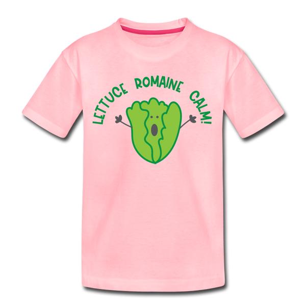 Lettuce Romaine Calm! Salad Food Pun Toddler Premium T-Shirt - pink