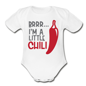 Brrr...I'm a Little Chili Food Pun Organic Short Sleeve Baby Bodysuit