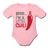 Brrr...I'm a Little Chili Food Pun Organic Short Sleeve Baby Bodysuit