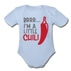 Brrr...I'm a Little Chili Food Pun Organic Short Sleeve Baby Bodysuit