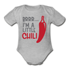 Brrr...I'm a Little Chili Food Pun Organic Short Sleeve Baby Bodysuit