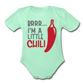 Brrr...I'm a Little Chili Food Pun Organic Short Sleeve Baby Bodysuit