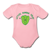 Lettuce Romaine Calm! Salad Food Pun Organic Short Sleeve Baby Bodysuit