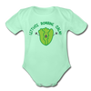 Lettuce Romaine Calm! Salad Food Pun Organic Short Sleeve Baby Bodysuit