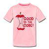 Good to the Core! Apple Food Pun Kids' Premium T-Shirt - pink