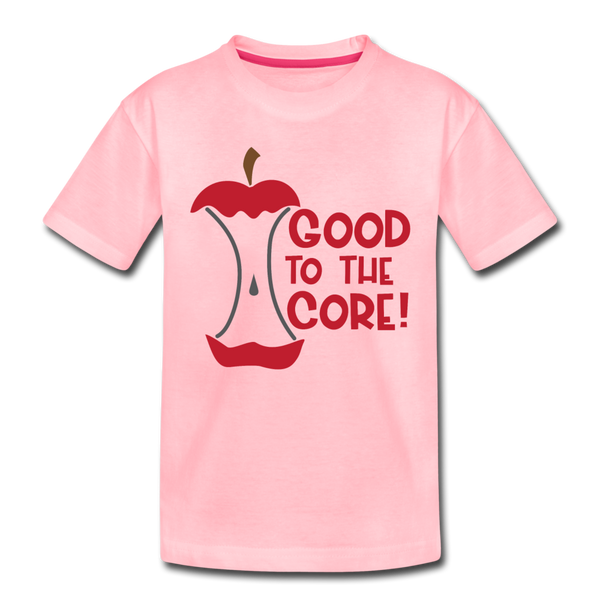Good to the Core! Apple Food Pun Kids' Premium T-Shirt - pink