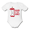 Good to the Core! Apple Food Pun Organic Short Sleeve Baby Bodysuit