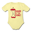 Good to the Core! Apple Food Pun Organic Short Sleeve Baby Bodysuit